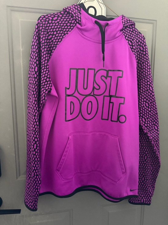 Nike Tops - Nike Pink/Purple 'Just Do It.' Pullover Hoodie